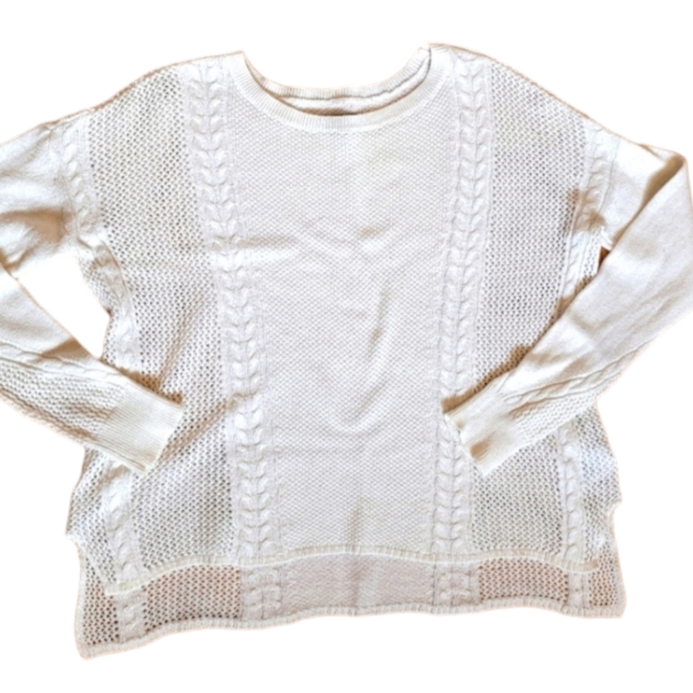 Cotton/Wool Blend Beach Open Knit Sweater American Eagle Outfitters
